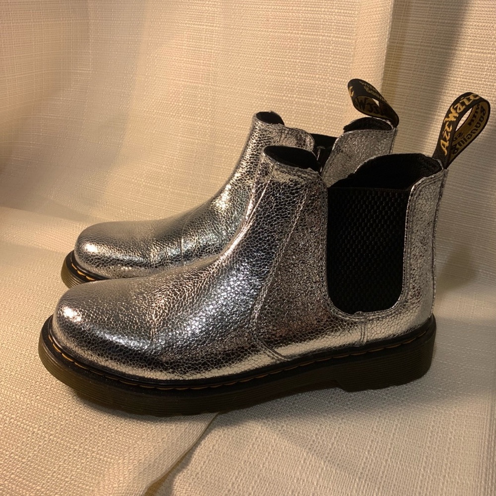 Girls US size 3 dr. Martens metallic boots